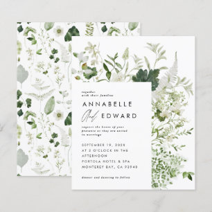 Green elegant modern botanical script wedding