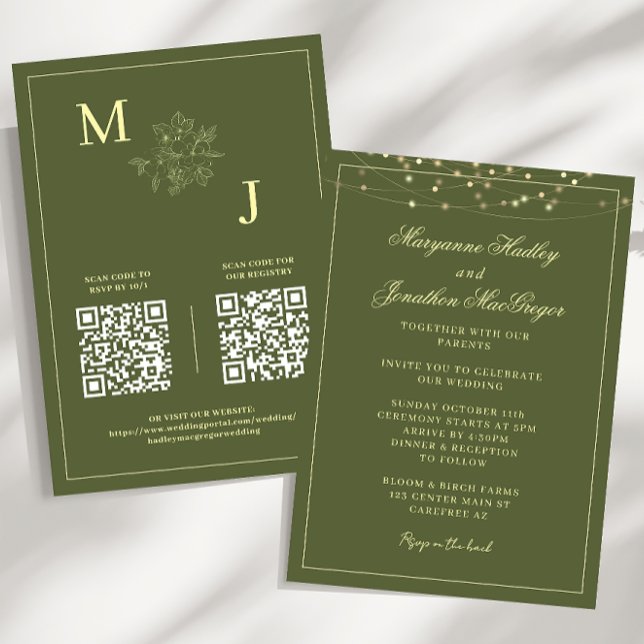 Green Elegant QR Code Wedding Invitation (Creator Uploaded)
