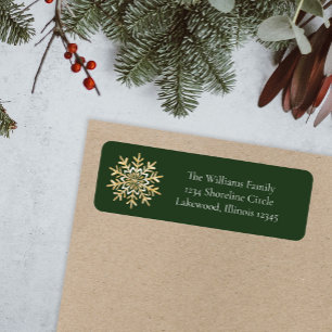 Green Elegant Snowflake Christmas Adresse de retou