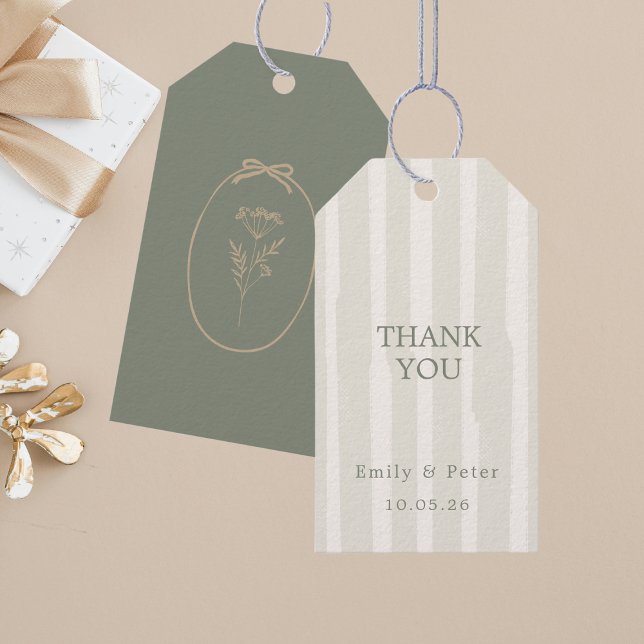 Green Elegant Thank You Gift Tags (Creator Uploaded)