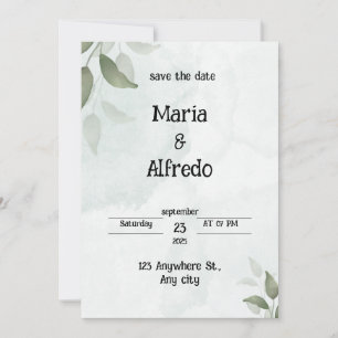 Green Elegant Wedding Invitation