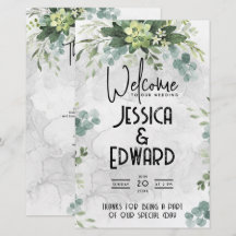 Green Elegant Wedding Watercolor Floral Minimal