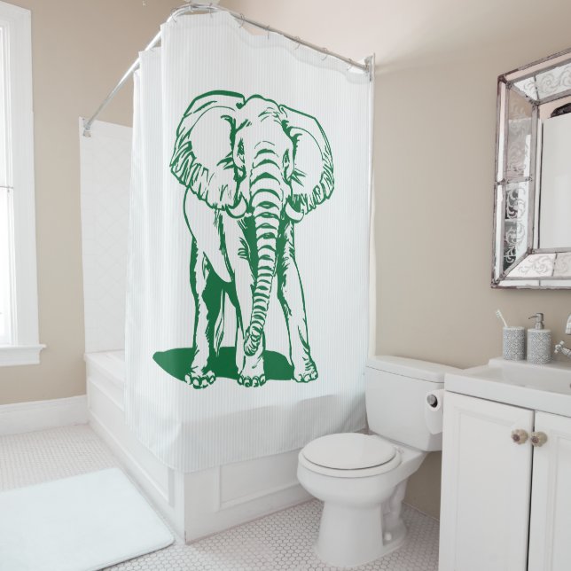 Green Elephant And White Stripes (In Situ)