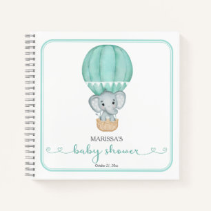 Green Elephant Baby Shower Guest Book