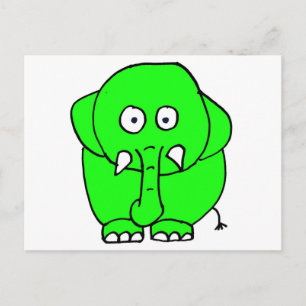 Green elephant postcard