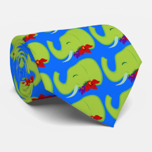 Green Elephant Tie