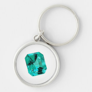 Green Emerald Gemstone Keychain