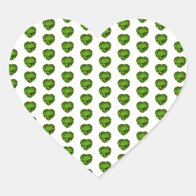 Green Emerald Heart Sticker (Front)