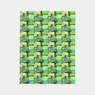Green Emerald Lime Jade Modern Abstract Fleece Blanket