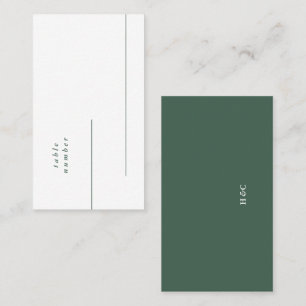 Green Emerald Modern Simple Sage Moss Clean Plain Place Card