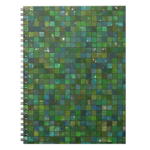 Green Emerald Shiny Glass Tiles Texture Background Notebook