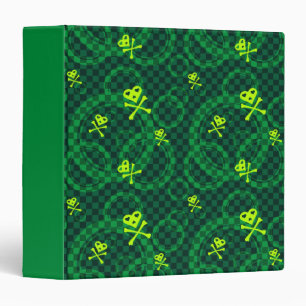 Green Emo Pattern With Circles Binder