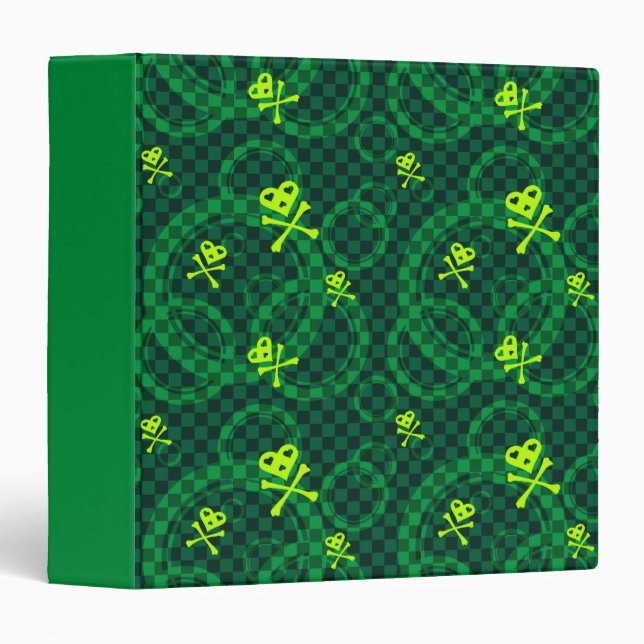 Green Emo Pattern With Circles Binder (Front/Spine)
