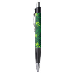 Green Emo Pattern With Circles Pen