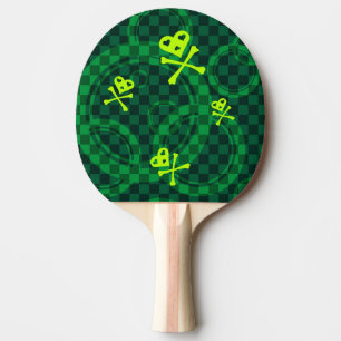 Green Emo Pattern With Circles Ping Pong Paddle
