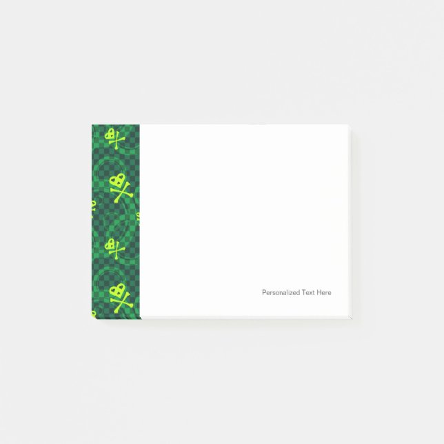 Green Emo Pattern With Circles Post-it Notes (Front)