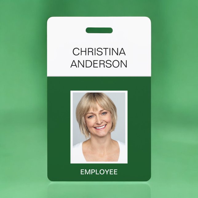 Green Employee  - Name Photo Corporate Work Badge (Creator Uploaded)