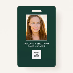 Green Employee Photo ID Company Logo Badge