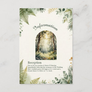 green Enchanted Forest Watercolor boho Wedding Enclosure Card