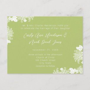 Green Enchantment  Wedding Invitation  Postcard