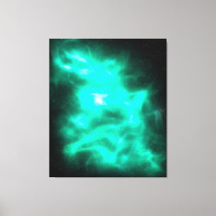 Green Energy Galaxy Art Stretched Canvas
