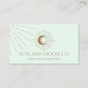 Green Energy Healing Sun Light Moon Spiritual Business Card