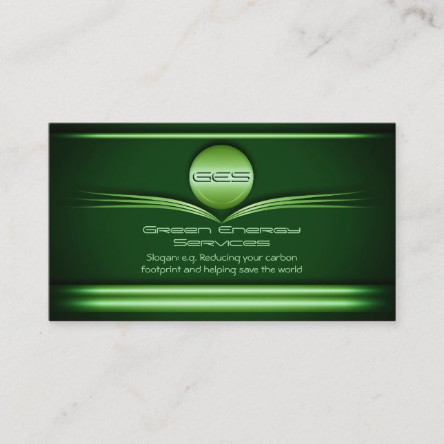 Green Energy Services - Metal Disc and Flourishes Business Card (Front)