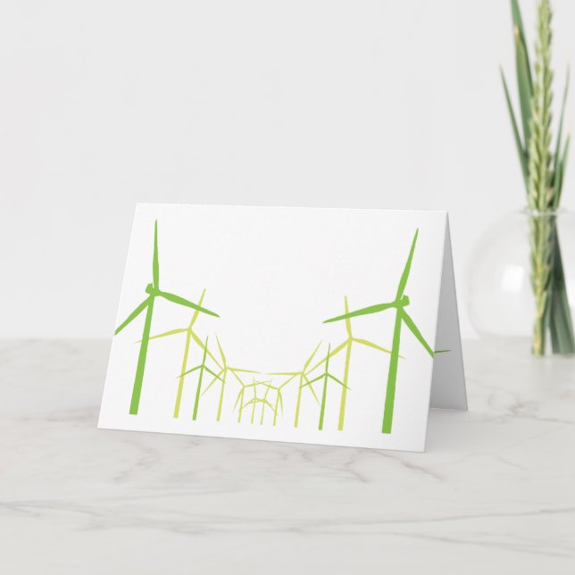 Green Energy Wind Turbine Windmill Card (Front)
