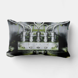 Green Engine by Alexandra Cook Lumbar Pillow
