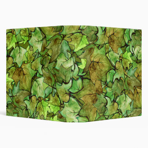 Green English Ivy Nature Watercolor Pattern Binder