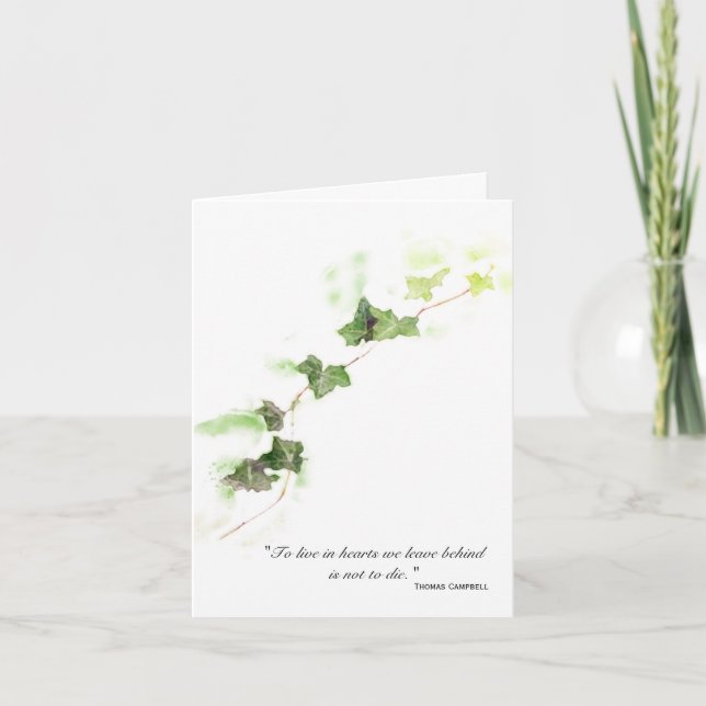 Green English Ivy Thank You for Your Condolences (Front)