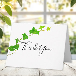 Green English Ivy Vine Foliage Sympathy Thank You Card