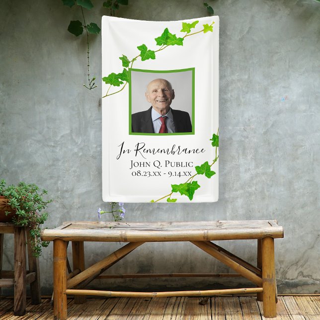 Green English Ivy Vine Funeral Memorial Banner (Creator Uploaded)
