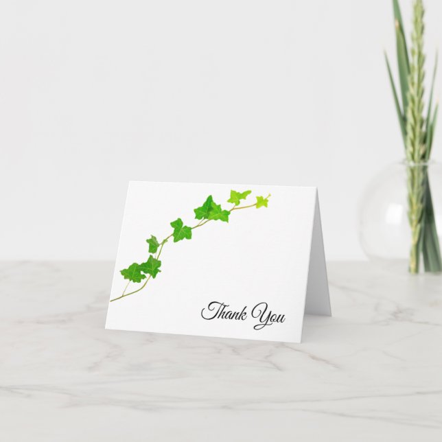 Green English Ivy Vine Thank You (Front)