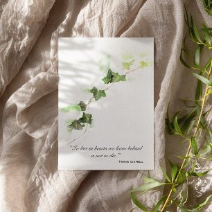 Green English Ivy Vine Thank You for Your Sympathy Card