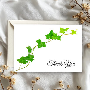 Green English Ivy Vine Thank You Invitation
