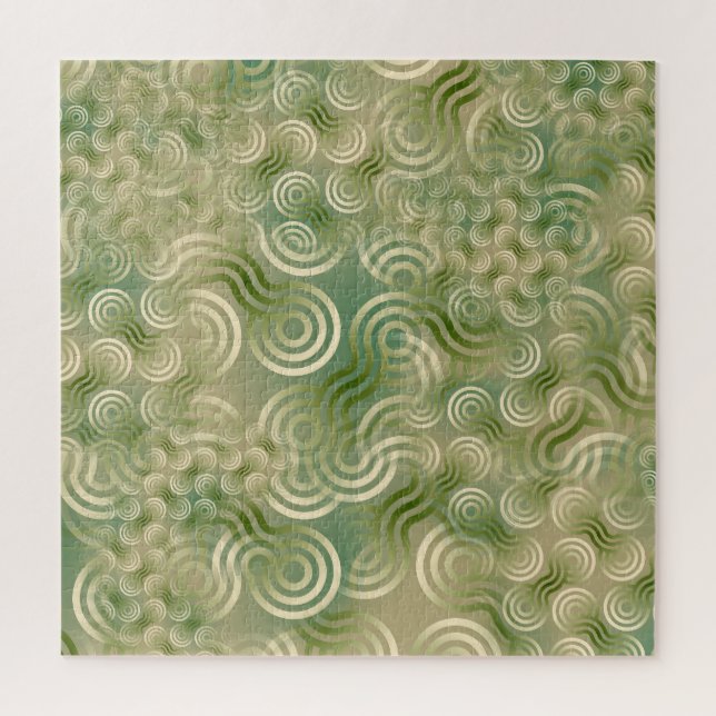 Green Entanglement Geometric Texture Jigsaw Puzzle (Vertical)