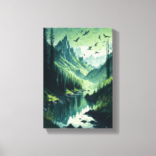 Green environment art canvas paint