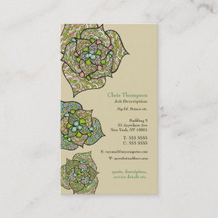 Green Environment Floral Neutral Business Card