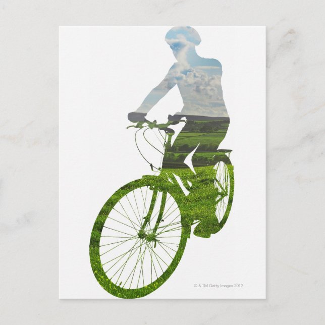 green, environmentally friendly transport postcard (Front)