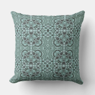 green ethnic ornament decor throw pillow