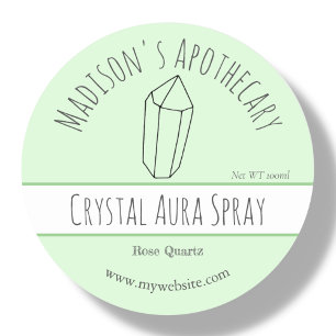 Green Étiquettes de produits de cristal Reiki