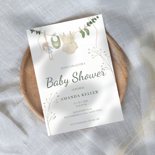 Green Eucalyptus Baby Shower Invitation (Creator Uploaded)