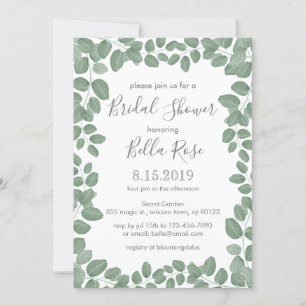 Green Eucalyptus Bridal Shower Invite