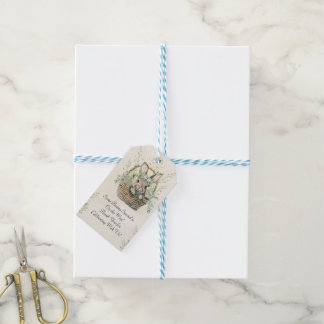 Green eucalyptus Bunny Baby Shower Gift Tags