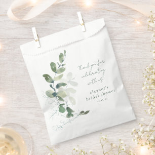 Green Eucalyptus Custom Bridal Shower Thank You Favour Bag