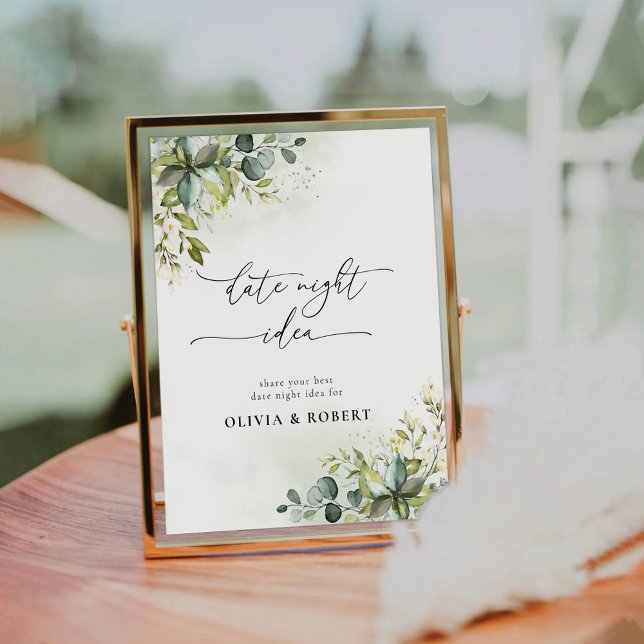 Green Eucalyptus Floral Date Night Idea Sign (Creator Uploaded)