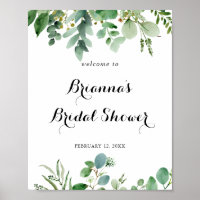Green Eucalyptus Foliage Bridal Shower Welcome
