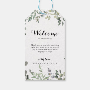 Green Eucalyptus Foliage Delight Wedding Welcome Gift Tags