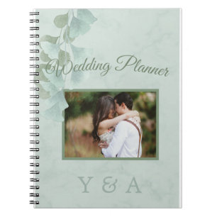 Green Eucalyptus Foliage Photo Wedding Planner Notebook